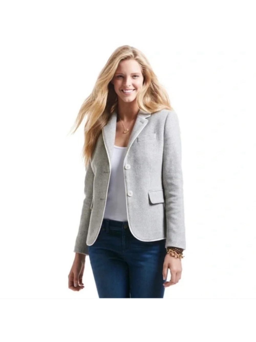 Vineyard Vines Wool Light Gray Blazer Jacket Woman’s Size 10